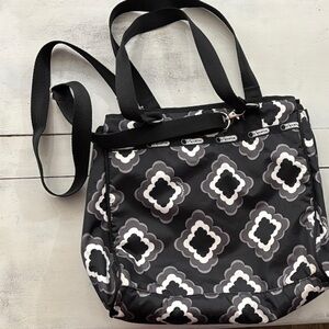 Lesportsac Black and Gray Patterned Tote